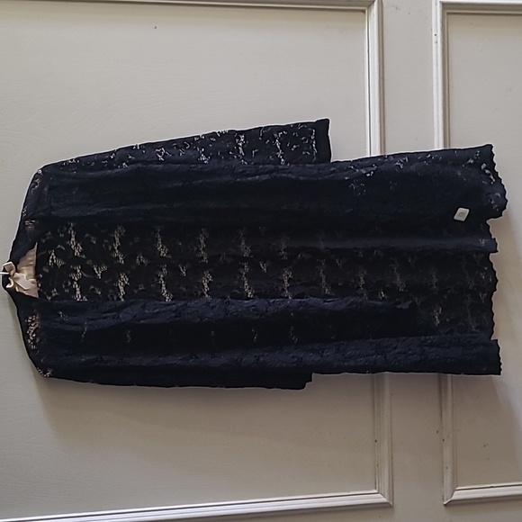 Casadei Sweaters - Vintage Casadei Black Lace Duster, Sz S